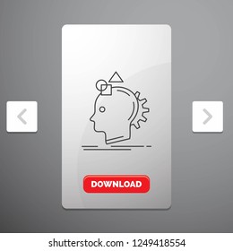 Imagination, imaginative, imagine, idea, process Line Icon in Carousal Pagination Slider Design & Red Download Button