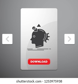Imagination, imaginative, imagine, idea, process Glyph Icon in Carousal Pagination Slider Design & Red Download Button