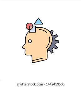 Imagination, imaginative, imagine, idea, process Flat Color Icon Vector