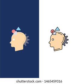 Imagination, imaginative, imagine, idea, process Flat Color Icon Vector. Vector Icon Template background