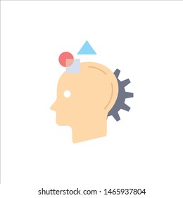 Imagination, imaginative, imagine, idea, process Flat Color Icon Vector. Vector Icon Template background
