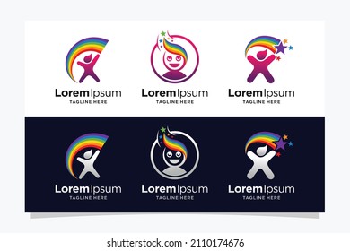 imagination logo with rainbow concept
