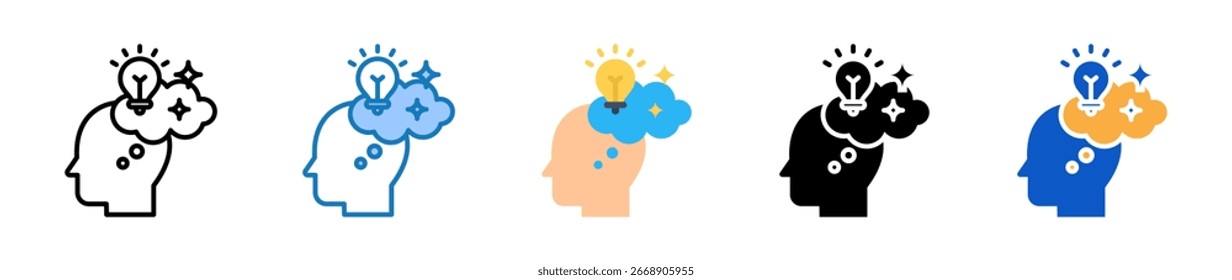 La imaginación de múltiples iconos de estilo establece la Ilustración vectorial de diseño.