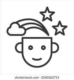 Imagination Outline Icon Vector Illustration