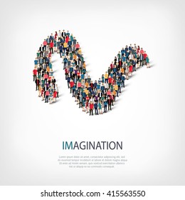 imagination people sign 3d