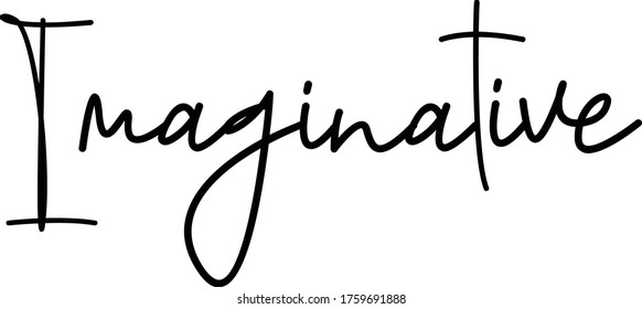 Imagination quote. Modern calligraphy text. Vector hand-drawn illustration black and white