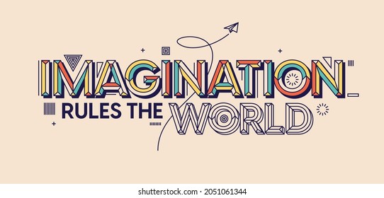 Imagination quote in modern typography  Design for your wall graphics  typographic poster  web design   office space graphics 