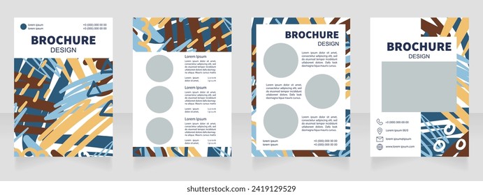 Imagination skills development blank brochure design. Template set with copy space for text. Premade corporate reports collection. Editable 4 paper pages. Source Sans, Myriad Pro, Arial fonts used