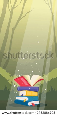 Imagination and Storytelling Concept with Open Book and Flying Pages
