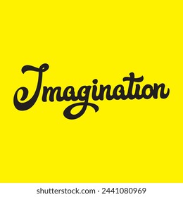 imagination text on yellow background.