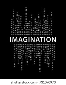 Imagination typography / Textile graphic, t shirt print, poster, vector design