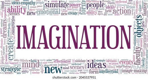 Imagination vector illustration word cloud isolated on a white background.