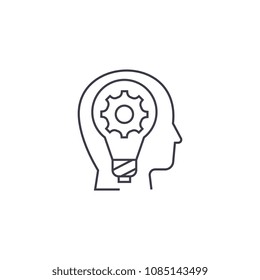 imagination vector line icon, sign, illustration on background, editable strokes