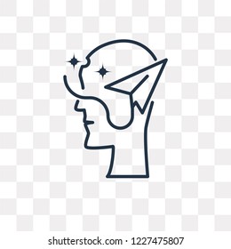 Imagination vector outline icon isolated on transparent background, high quality linear Imagination transparency concept can be used web and mobile