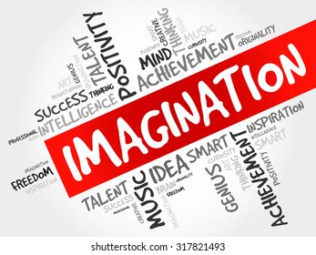 Imagination word cloud, business concept