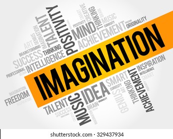 Imagination word cloud, business concept