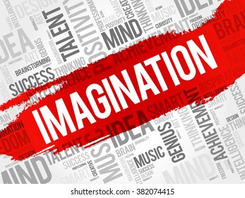 Imagination word cloud, business concept