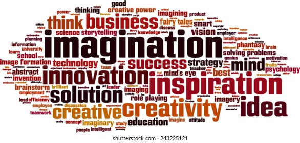 Imagination word cloud concept. Vector illustration