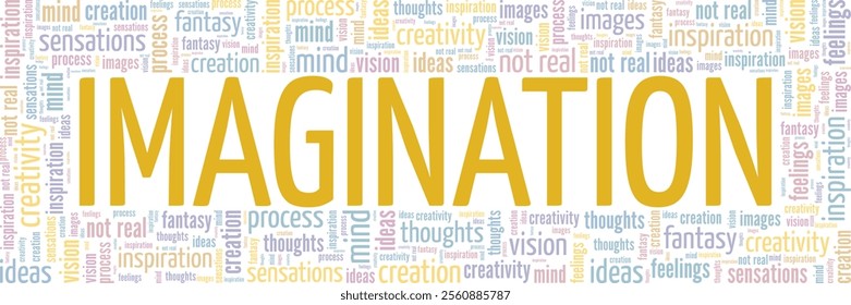 Imagination word cloud conceptual design isolated on white background.