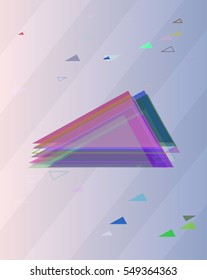imaginative appearance over mark, representation into creative triangles vector background
