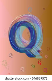 imaginative effect of app, powerpoint among beautiful Q Alphabet