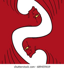Imaginative fantasy monster faces