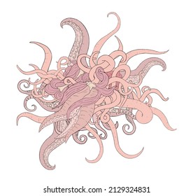 Imaginative Mutant Tentacles Composition Design