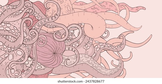 Imaginative mutant tentacles composition design