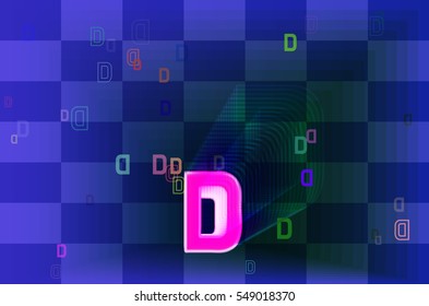 imaginative request over movement, Alphabet D vector background above powerful motion
