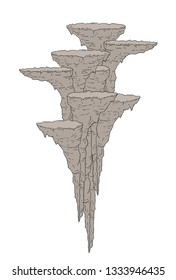 Imaginative rock platform illustration
