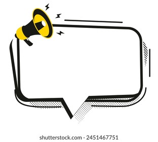 Imaginative speech bubble with megaphone