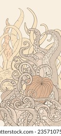 Imaginative tentacles art background design