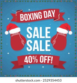 Imagine a boxing match taking place on Boxing Day, with the gloves and Santa hats symbolizing the unexpected and festive nature of the event."