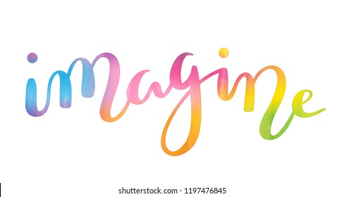 IMAGINE brush calligraphy banner