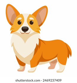 Imagine a cute Corgi, a friendly cartoon dog with short legs and big ears, spreading happiness