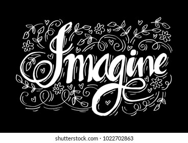 Imagine Hand lettering.