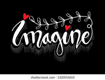 Imagine Hand lettering.