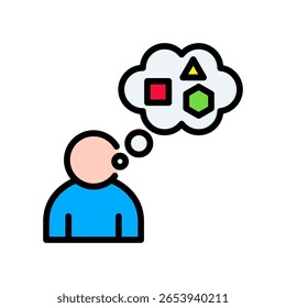 Imaginar ilustração de vetor de cor linear de ícone