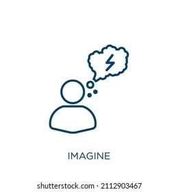 imagine icon. Thin linear imagine outline icon isolated on white background. Line vector imagine sign, symbol for web and mobile