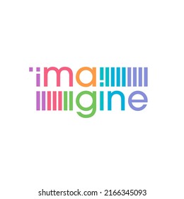 imagine letter concept. multicolor imagine logo. imagine concept for thinking, dreaming, innovation