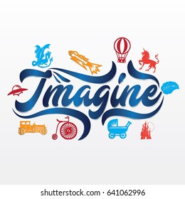 Imagine Lettering Vector