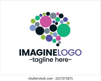Imagine Logo Imagination Creativity Logic Inspiration for a training program, a psychology pedagogy course, an educational toys brand, an arts training program, a therapist, a trainer 