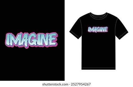  Imagine text effect vector  for graphic tee t shirt