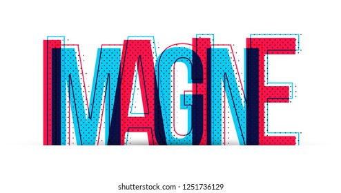 Imagine word vector isolated on white background