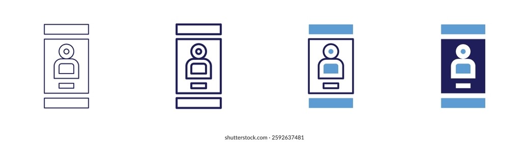 Imaging device icon in 4 different styles. Thin Line, Line, Bold Line, Duotone. Duotone style. Editable stroke.