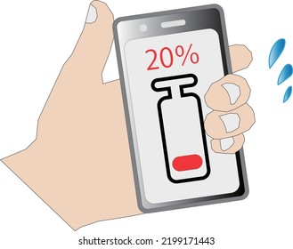 Imaginando que el nivel de batería del smartphone es bajo