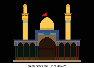 Imam Hussain holy shrine vector art