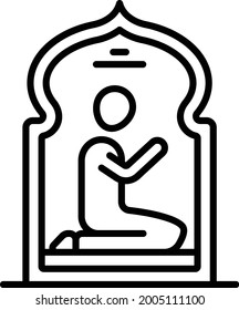 Imam Offering Eid Salat Concept, Offering Prayer or Dua Gesture Vector Icon Design, Eid al-Adha or Eid-ul-Kabir Symbol, Hajj Sign, Muslims religious Festival Stock illustration