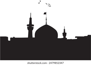 Imam Raza holy shrine silhouette.