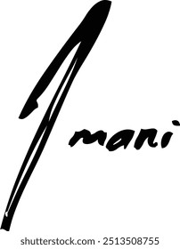 Imani  Name Of Baby Girl Cursive Typography Hand Written Brush Text